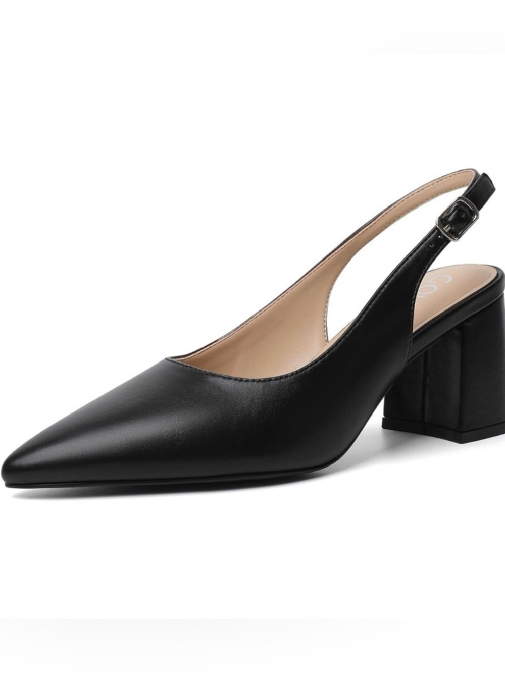 Black Slingback Chunky Heels